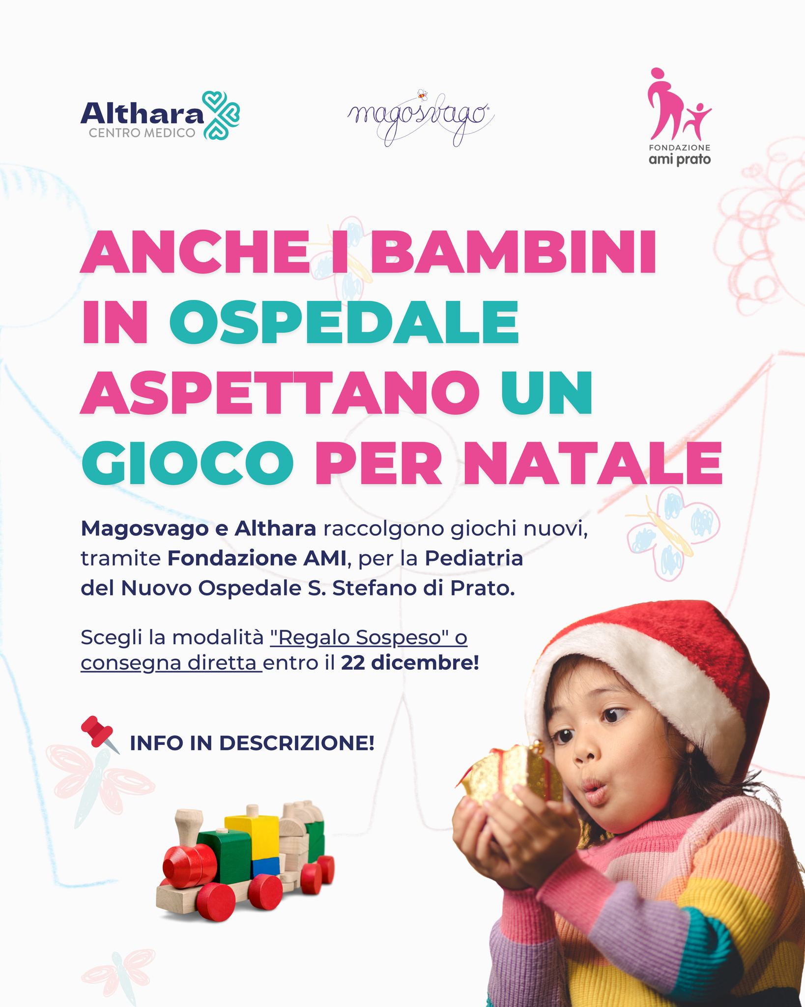 Raccolta di giochi nuovi per il Santo Stefano: Althara a fianco della Fondazione Ami per i bambini del reparto di pediatria dell’ospedale