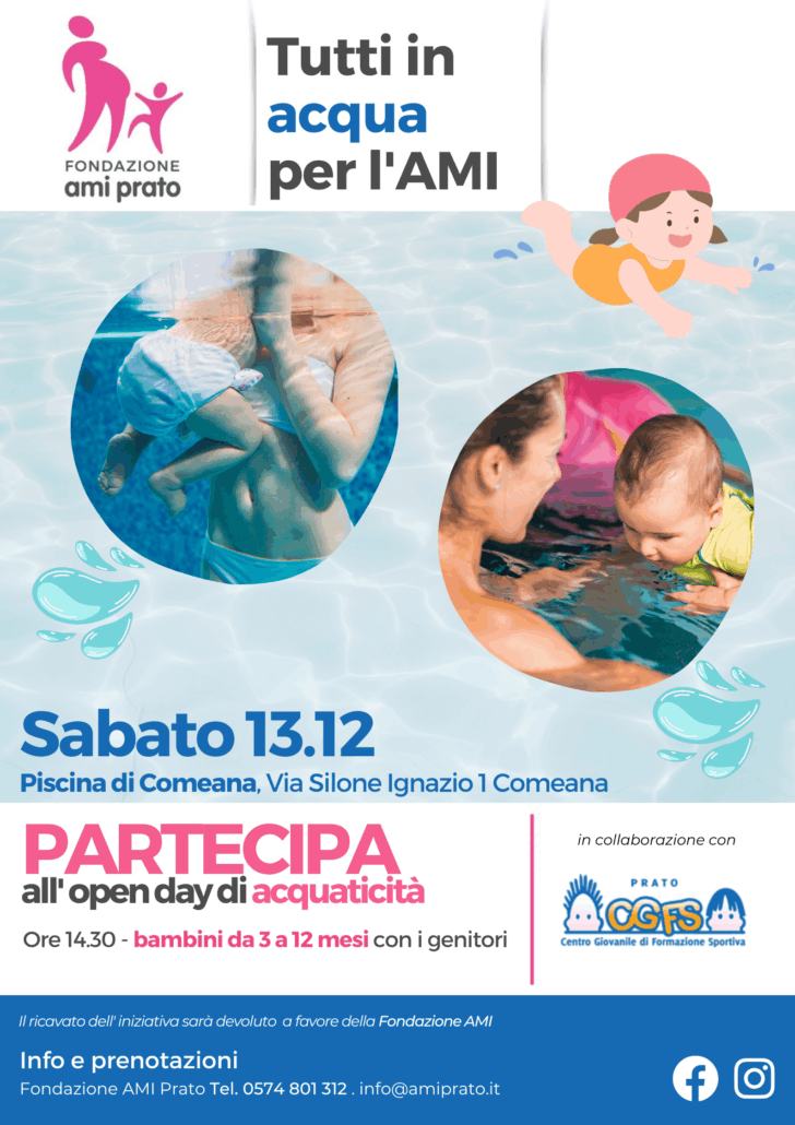 Il Cgfs a fianco della Fondazione Ami: open day di acquaticità alla piscina di Comeana