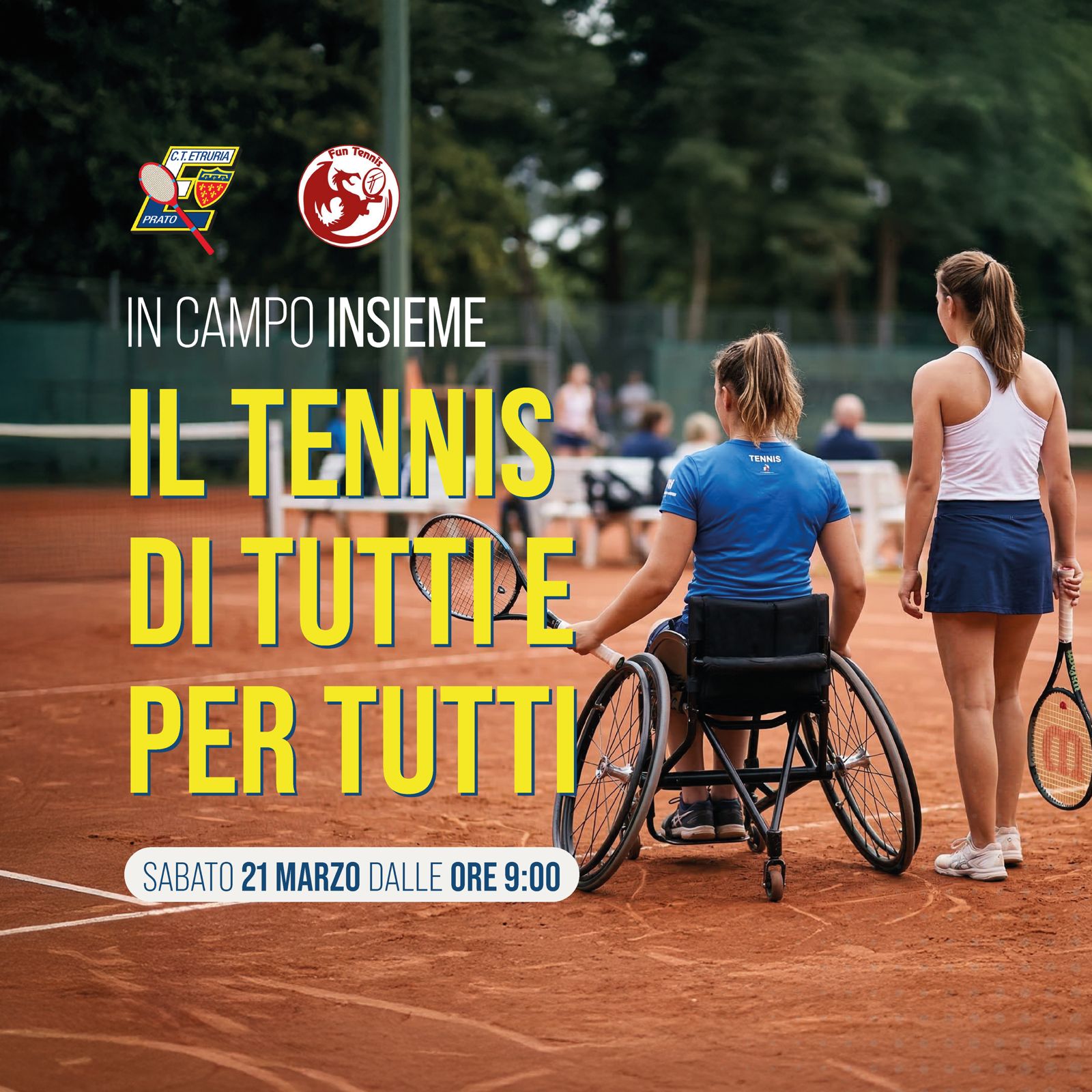 “In campo insieme”: al Ct Etruria il tennis diventa davvero per tutti