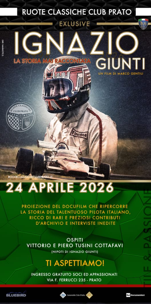 Il caso Buenos Aires raccontato in una versione inedita: a Ruote Classiche Club Prato proiezione del docu-film su Ignazio Giunti