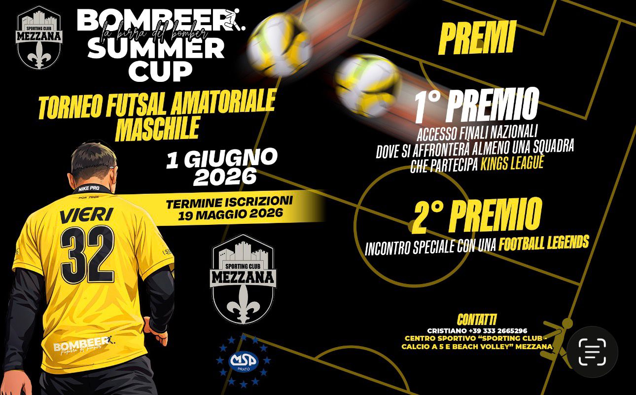 Arriva a Prato la ‘Bombeer Summer Cup Futsal’, il torneo di calcio a 5 con le regole della Kings League