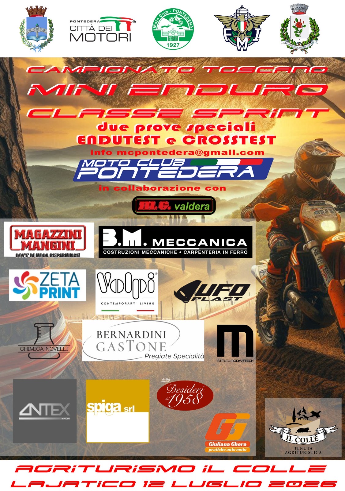 Minienduro rovente a Lajatico: podi per il Moto Club Prato con un super secondo posto di squadra
