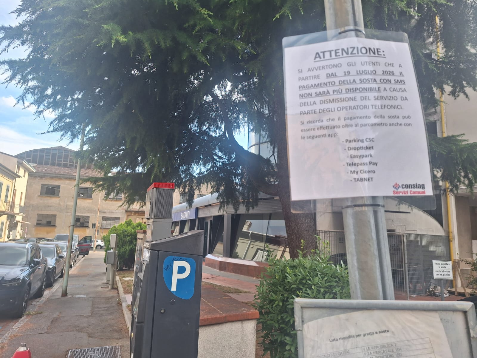 Pagamento della sosta tramite Sms, a Prato e Sesto Fiorentino il servizio sarà disattivato dal 19 luglio