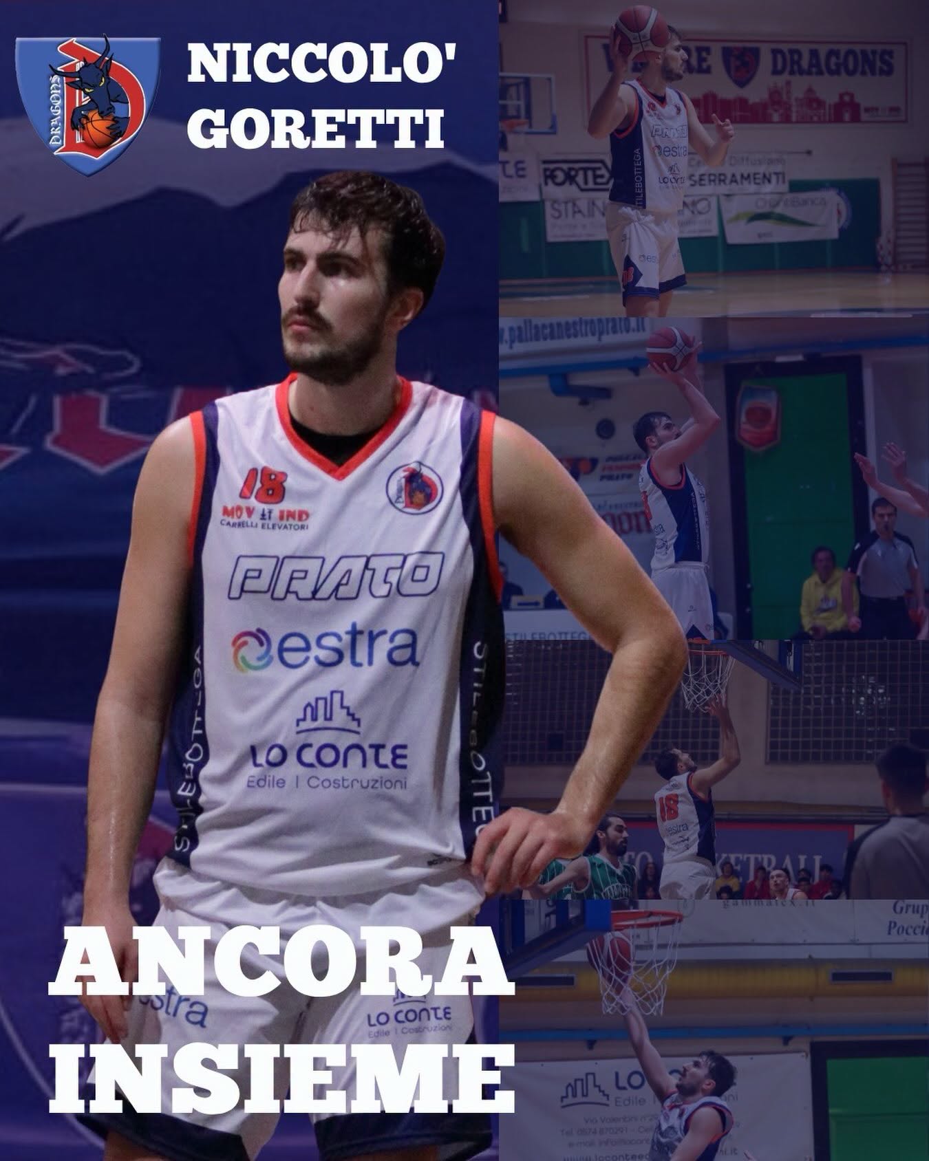 Pallacanestro Prato Dragons, Niccolò Goretti resta ancora in rossoblu