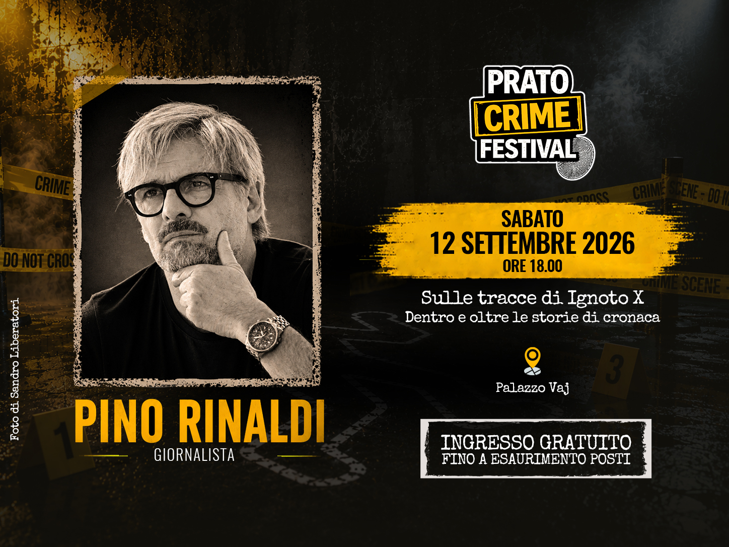 Prato Crime Festival, annunciato il secondo big: arriva Pino Rinaldi