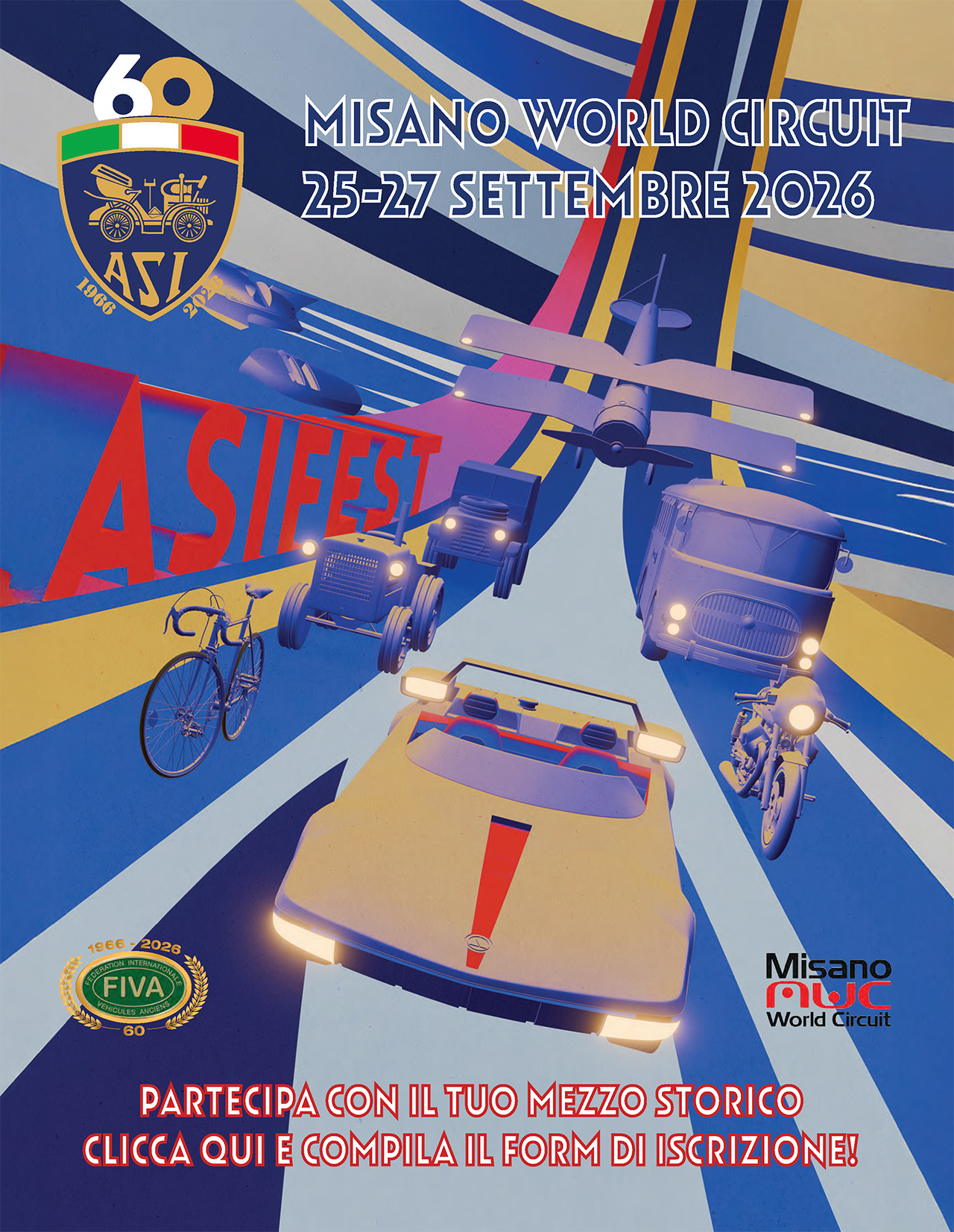 L’Automotoclub Storico Italiano compie 60 anni: anche una delegazione di Ruote Classiche Club Prato sarà presente a Misano Adriatico